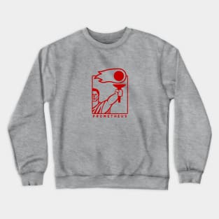 Minimalist art of Prometheus. For Geek mythology fans in red ink Crewneck Sweatshirt